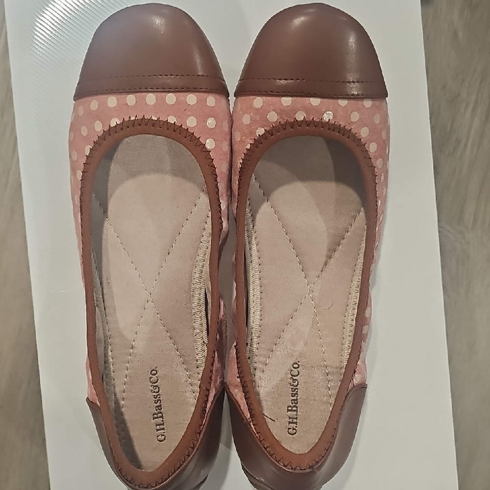 G.H. Bass & Co. Pink Dot Ballet Flats